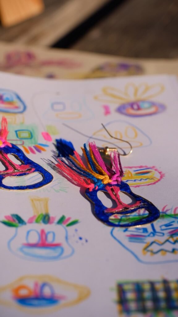 Aborigen inspires Handcrafted colorful earrings