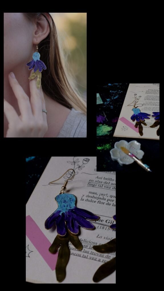 Happy couture Handcrafted flower earrings