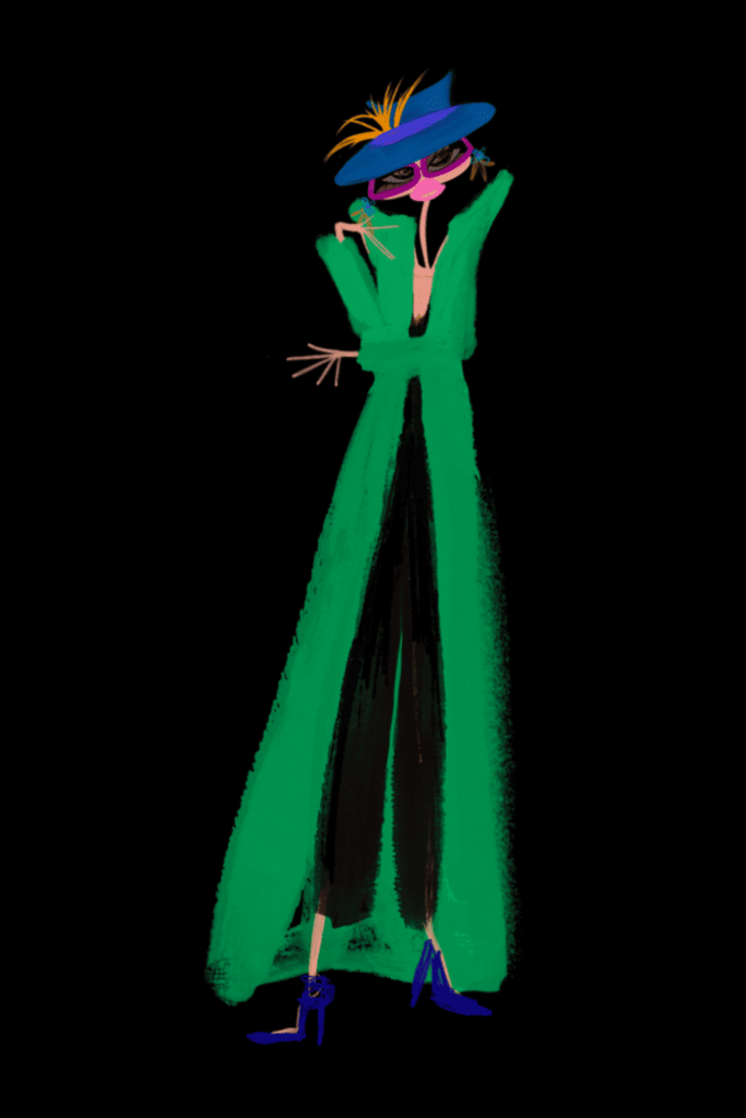 Ilustración Florencia la cosmopolita Ilustraciones de Las Chicas: Florencia, fuerzas creativas de Andina.