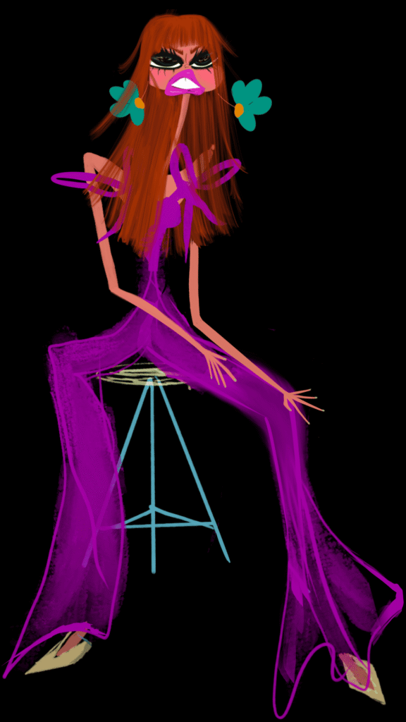 Personaje ilustrado El lujo de lo enigmático y profundo. Ilustraciones de Las Chicas:Noah, fuerzas creativas de Andina.